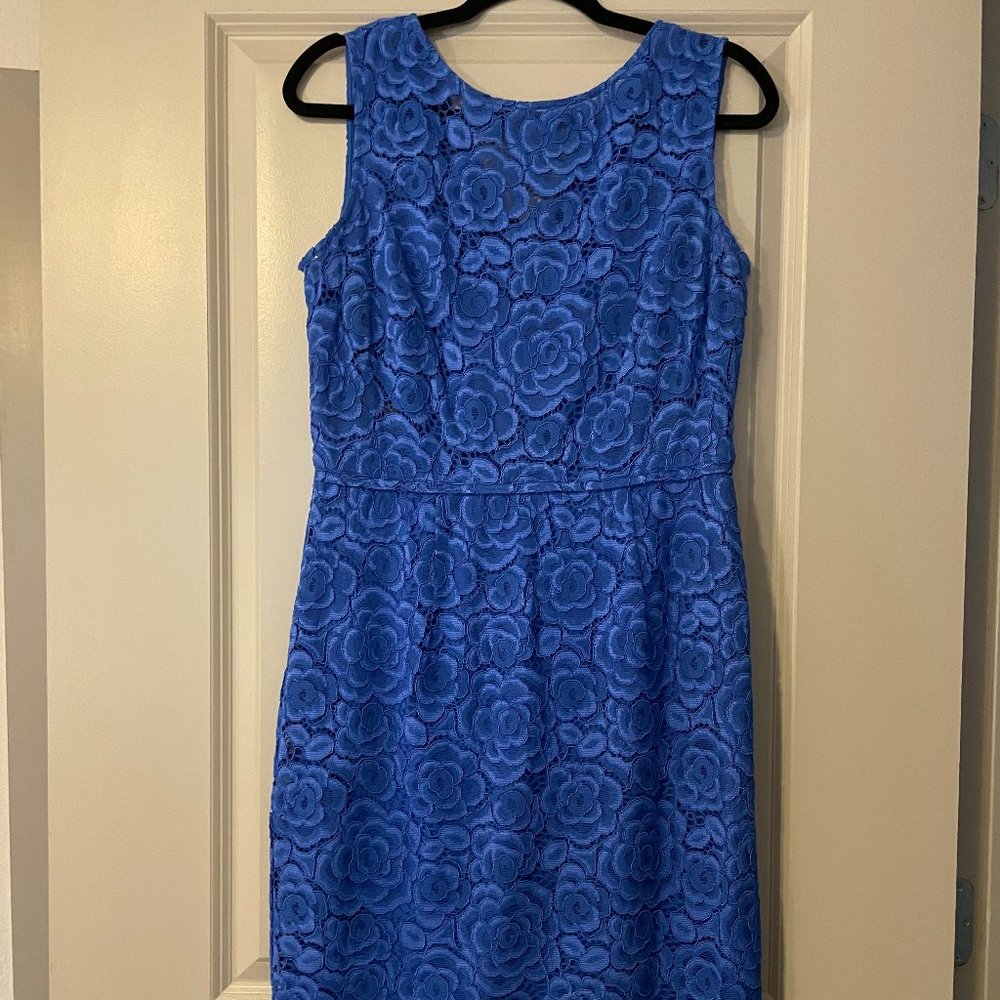 Ellen Tracy | Blue Lace Cocktail Dress